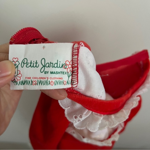 Vintage Petit Jardin By Mashtex Red and White Long Sleeve One Piece-Size Medium - Picture 7 of 10